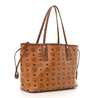 MCM Visetos Medium Liz Reversible Shopper Tote Cognac 4 of 17