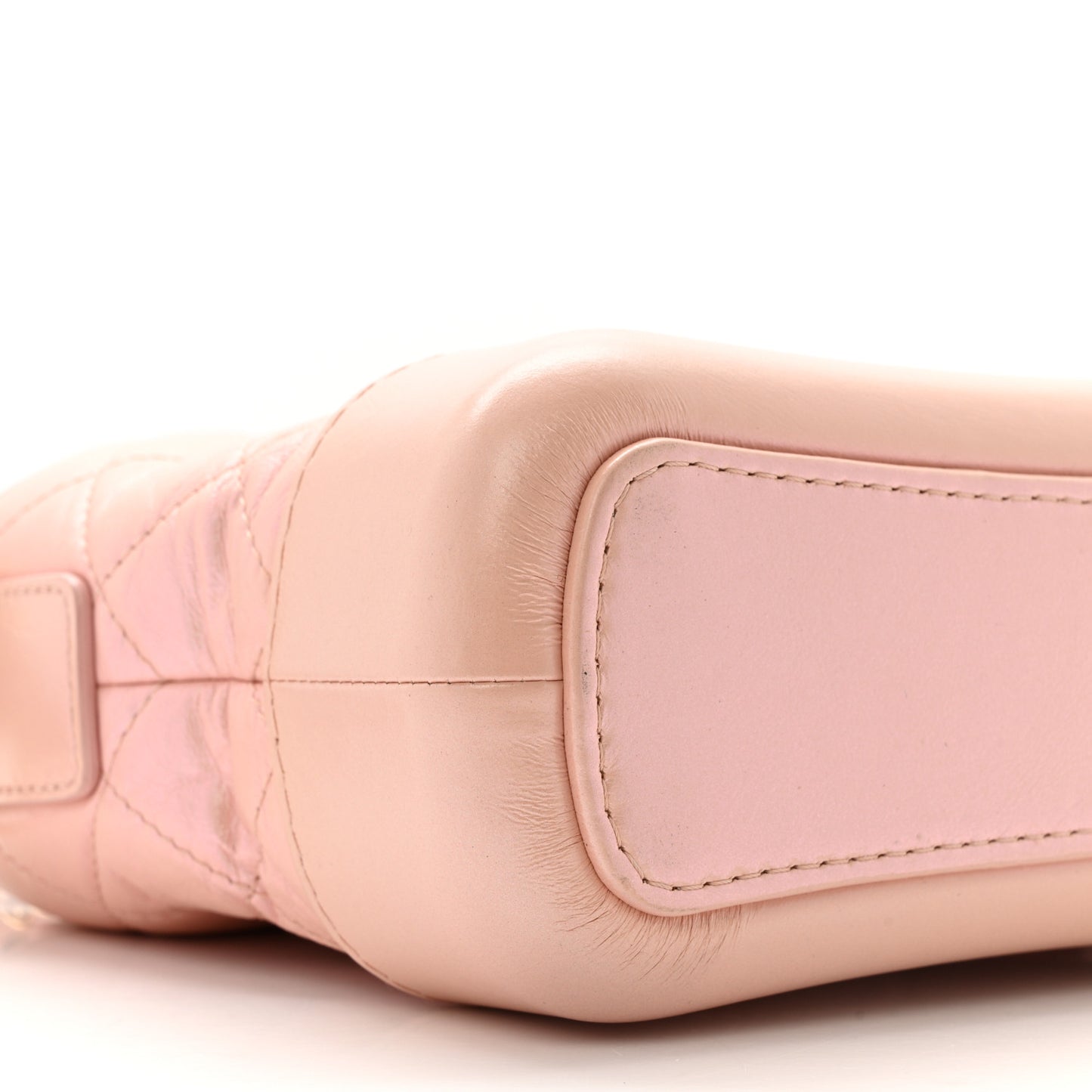 Iridescent Aged Calfskin Quilted Small Gabrielle Hobo Rose Rose