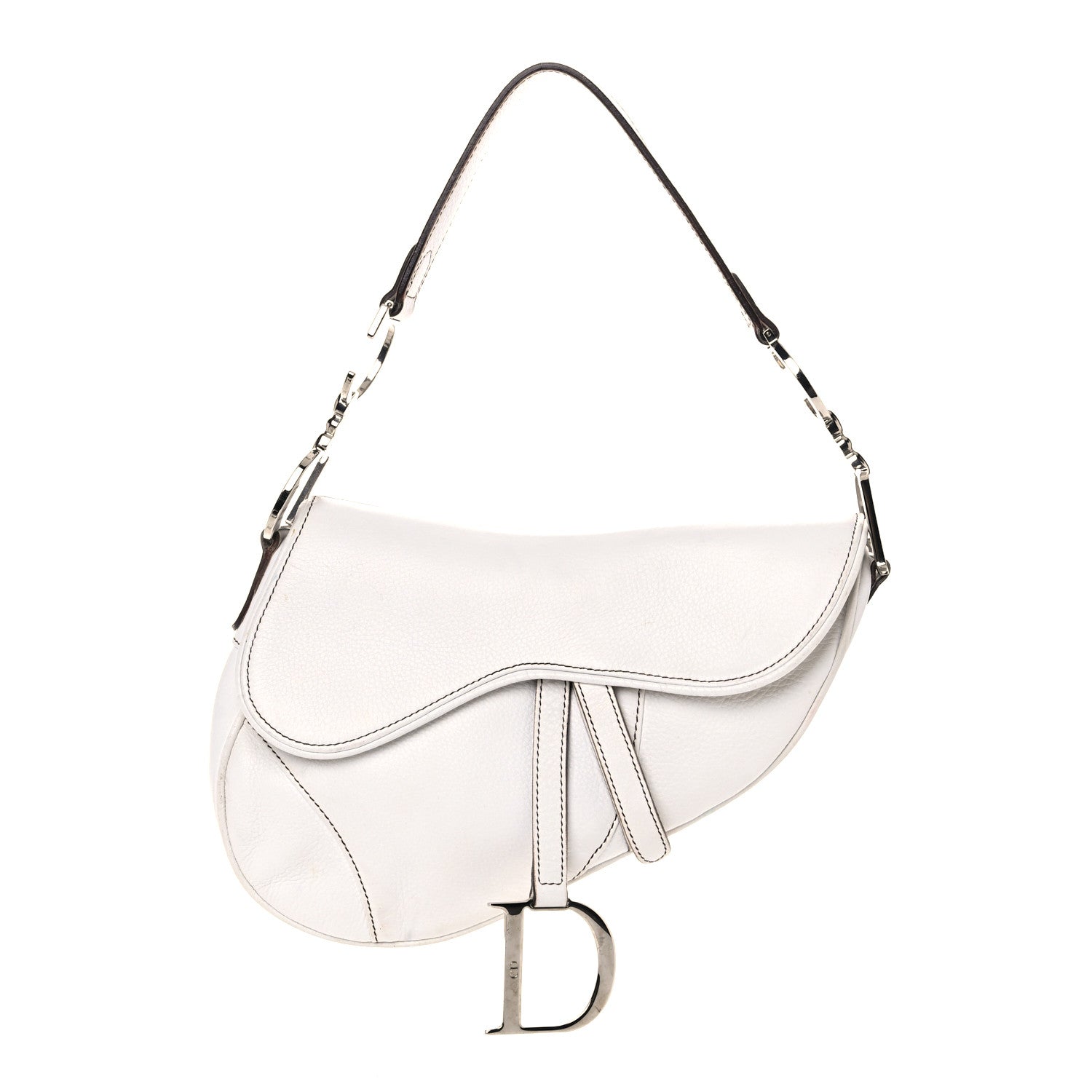Christian Dior Calfskin Saddle Bag White 1 of 27