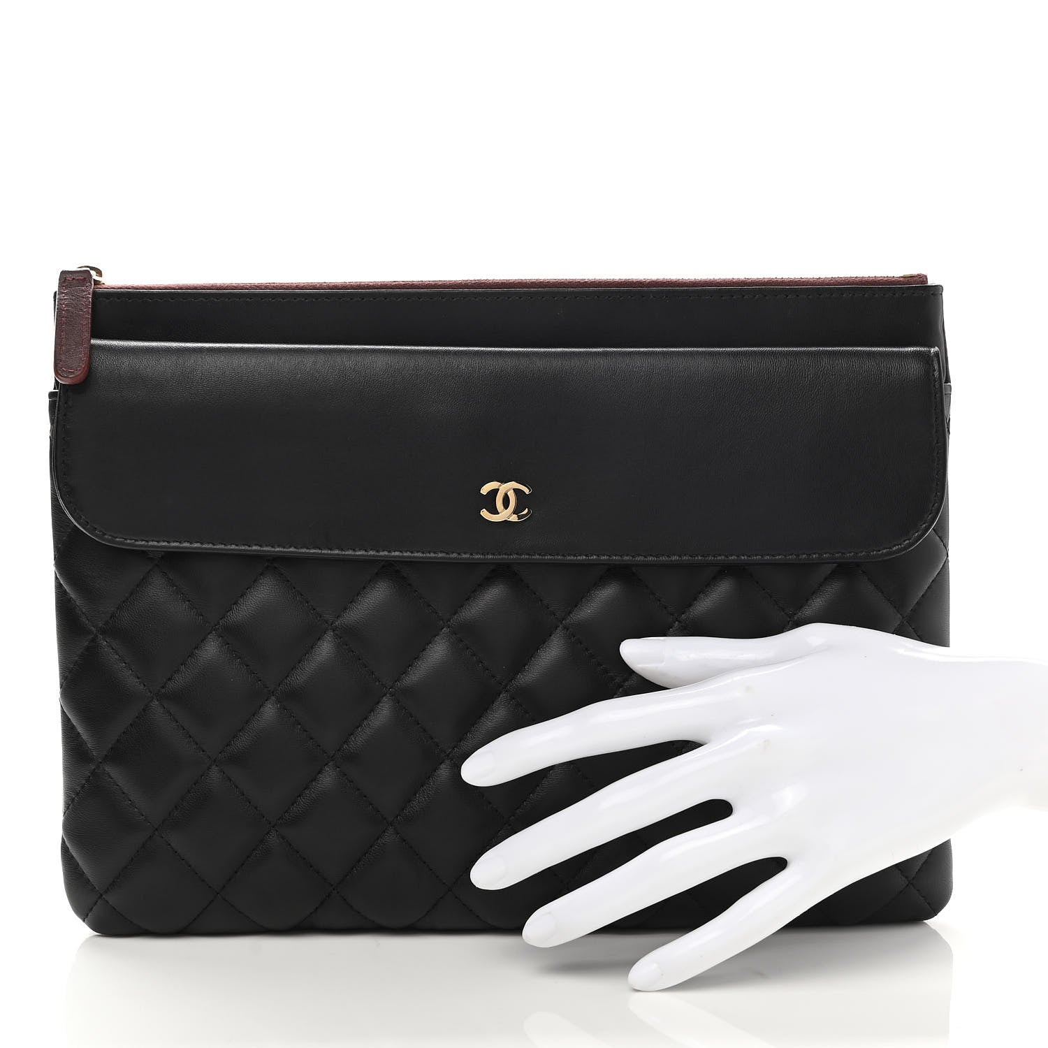 Chanel Lambskin Quilted Medium Flap Cosmetic Case Black 2 of 8