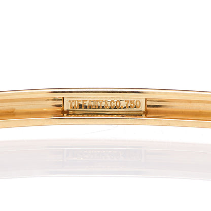 Tiffany 18K Yellow Gold Diamond 3.6mm Bangle Bracelet 4 of 5