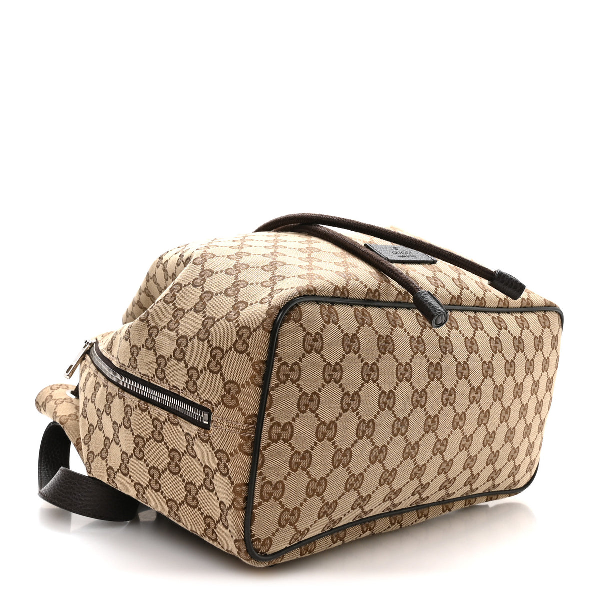 Monogram Dollar Calfskin O Drawstring Backpack Beige Ebony Testa di Moro Dark Chocolate