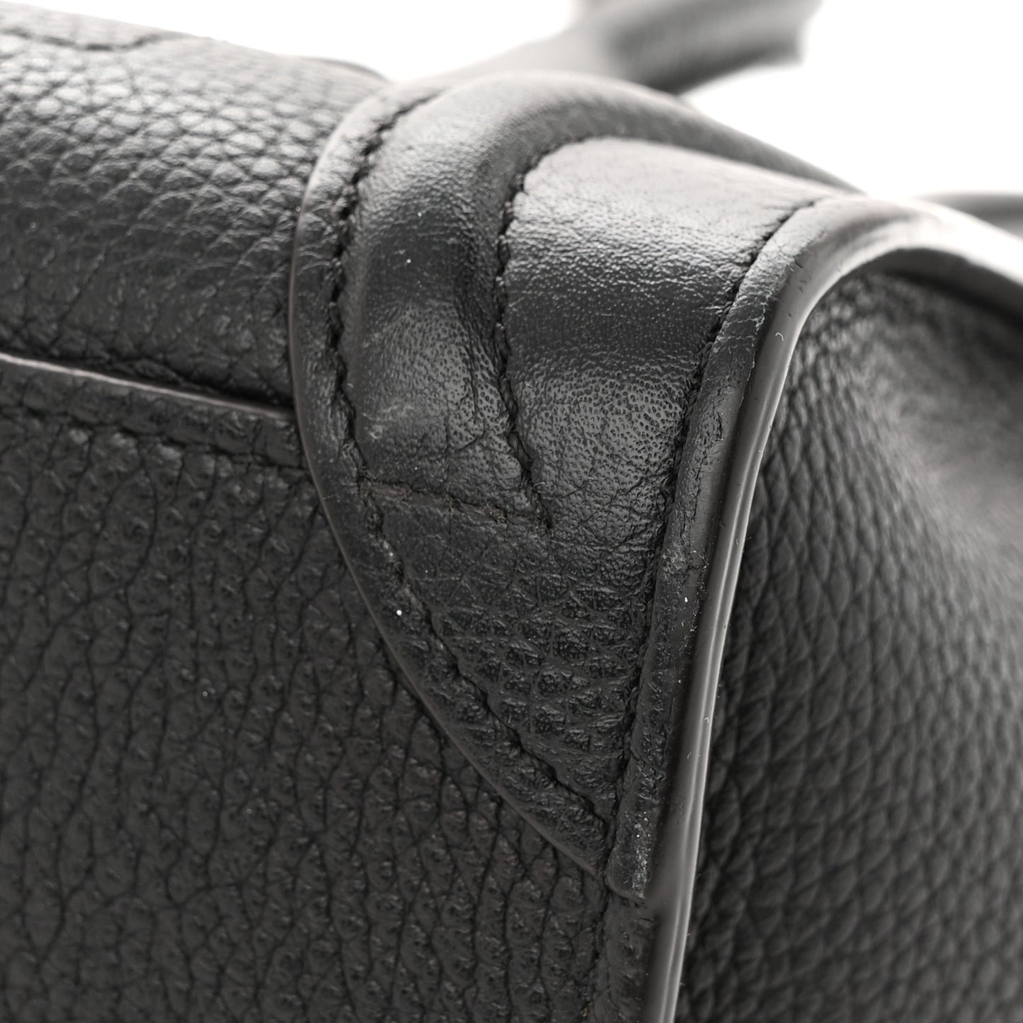 Drummed Calfskin Nano Luggage Black