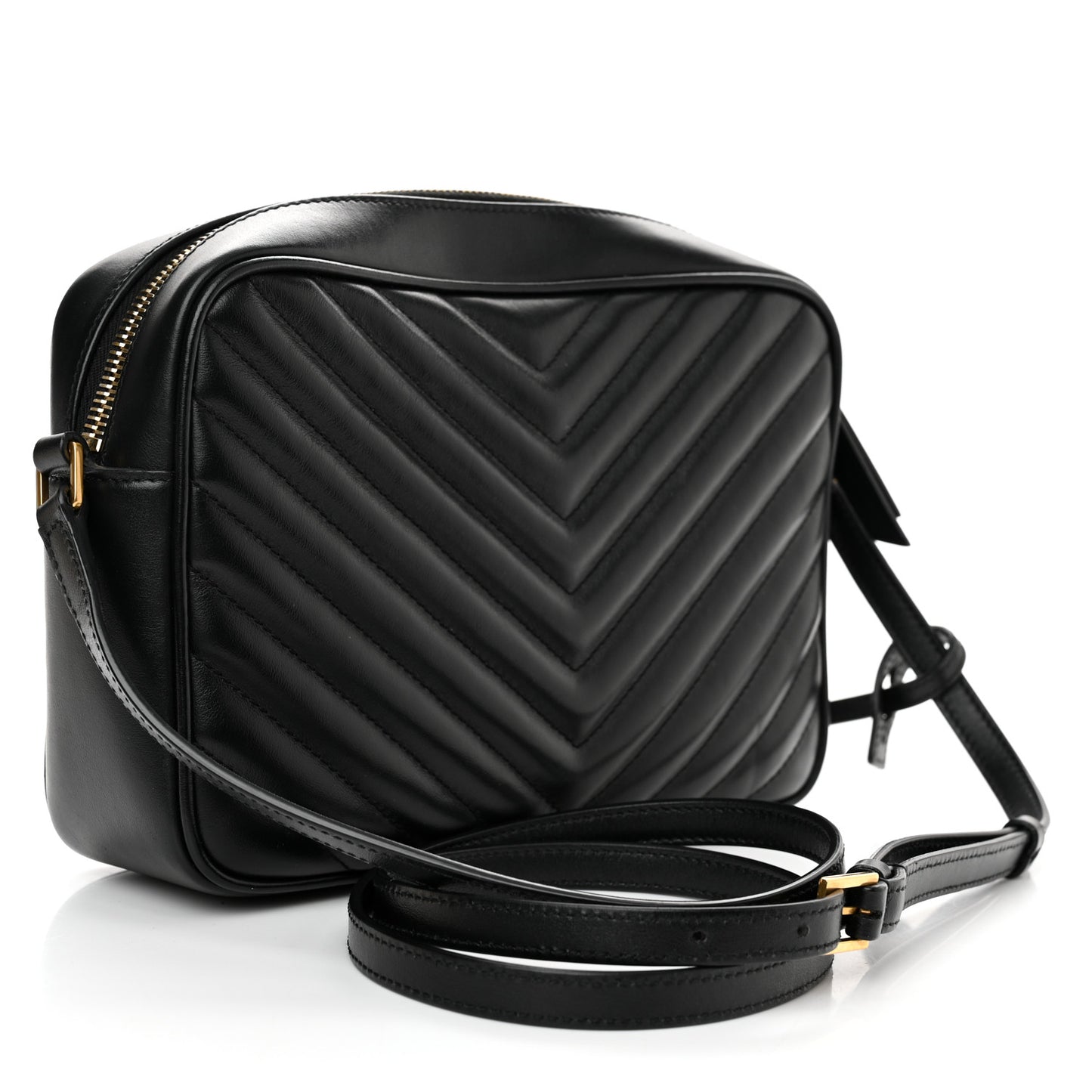 Calfskin Matelasse Monogram Lou Camera Bag Black
