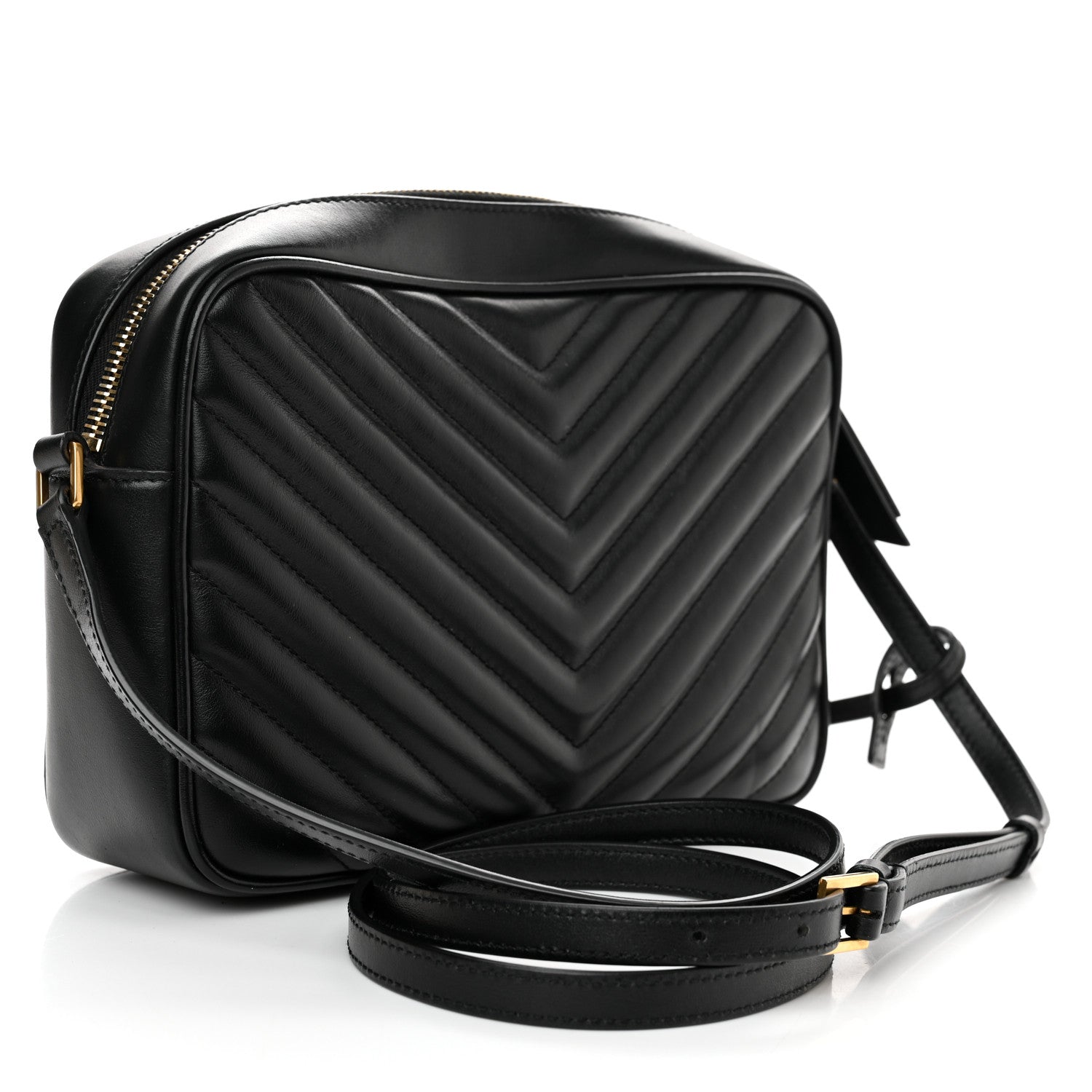 Saint Laurent Calfskin Matelasse Monogram Lou Camera Bag Black 3 of 13