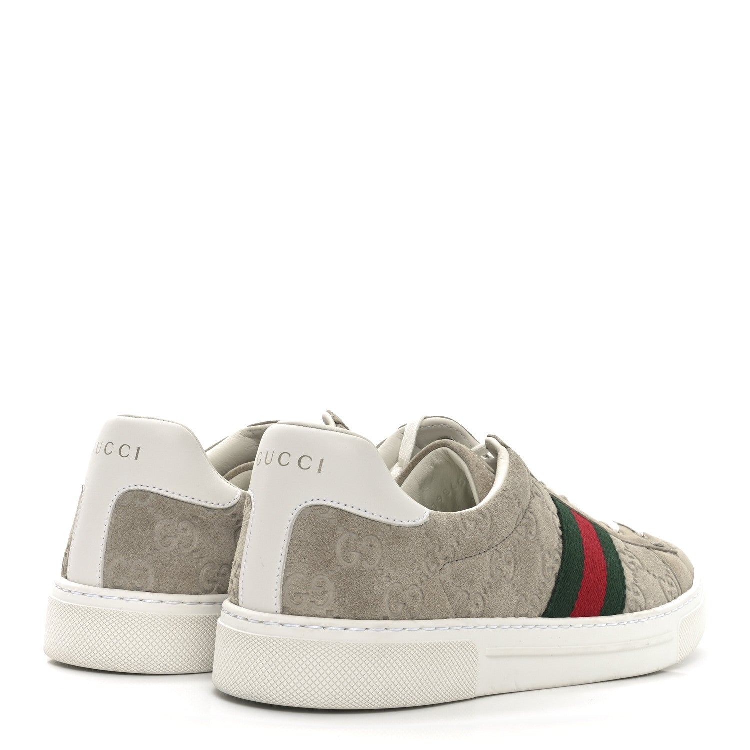 Gucci Suede Monogram Web Ace Sneakers 39 Oatmeal 5 of 8