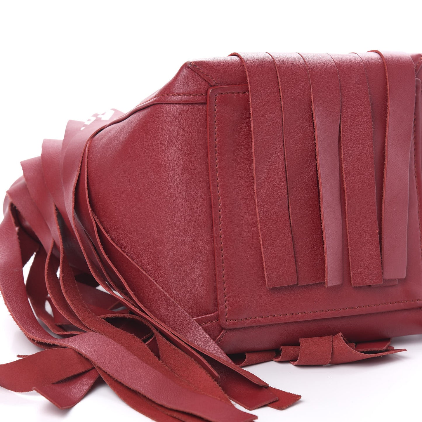 Calfskin XS Fringe Laundry Cabas Red