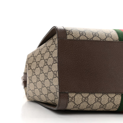 Gucci GG Supreme Monogram Web Medium Ophidia Tote Bag Brown 9 of 11