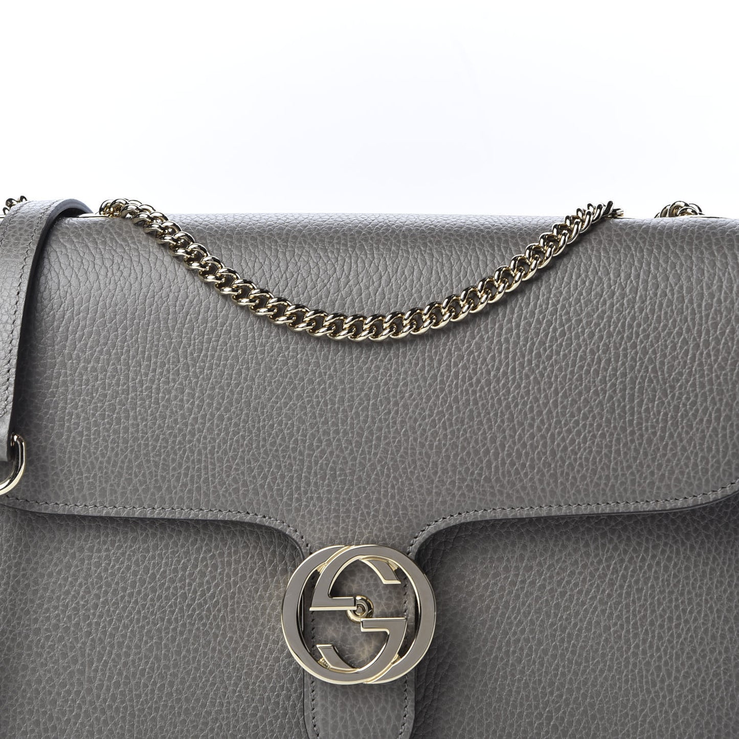 Dollar Calfskin Interlocking G Shoulder Bag Loess
