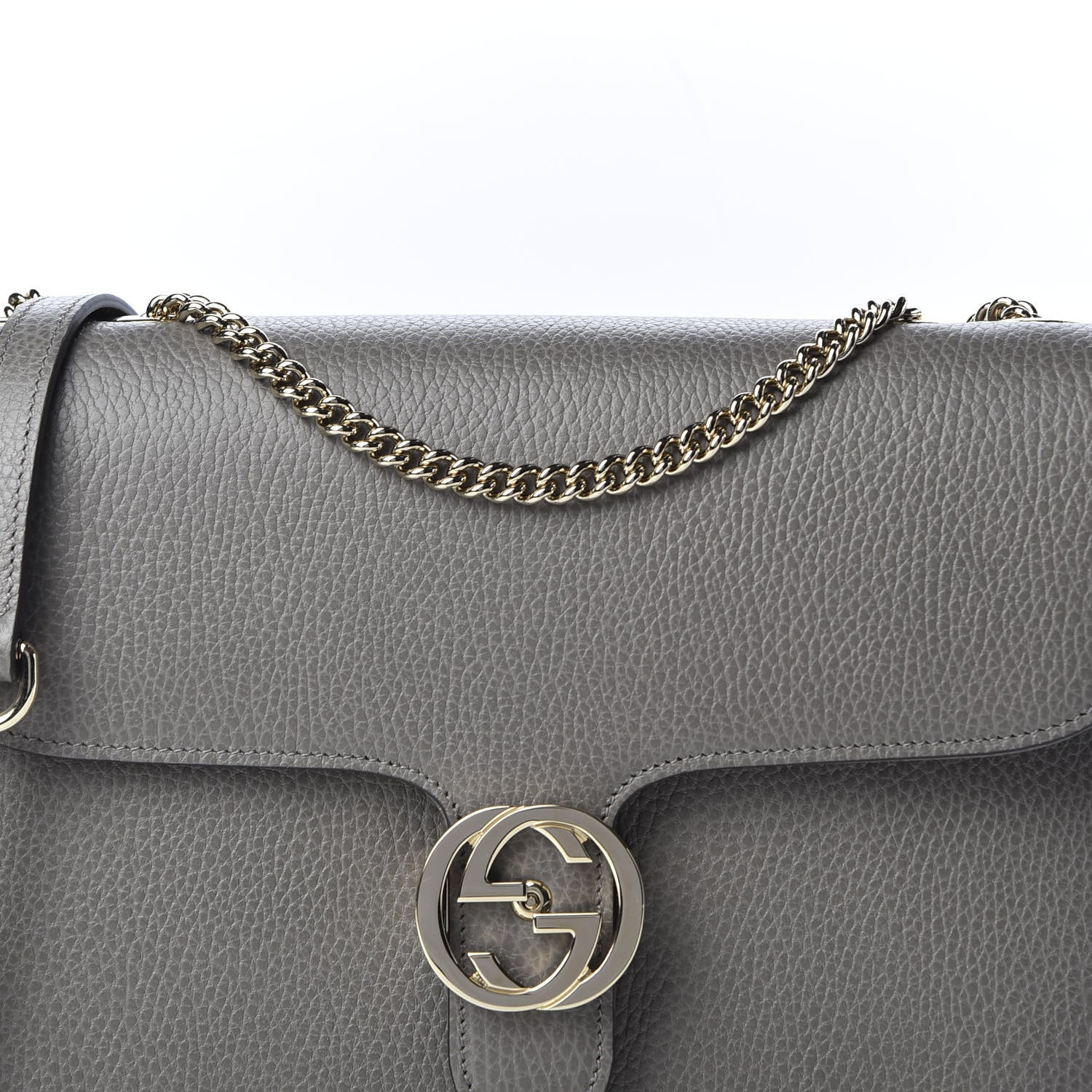 Gucci Dollar Calfskin Interlocking G Shoulder Bag Loess 9 of 9