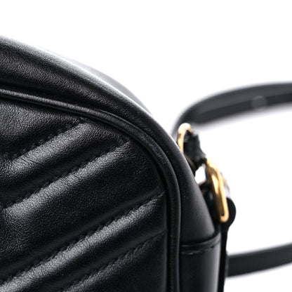 Gucci Calfskin Matelasse Small GG Marmont Chain Shoulder Bag Black 17 of 19
