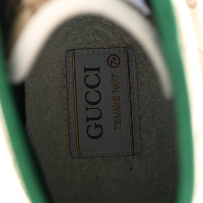 Gucci GG Monogram Web Mens 1977 Tennis High Top Sneakers 7.5 Beige Ebony Mystic White 8 of 9