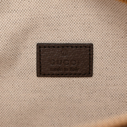 Gucci Monogram Jumbo GG Textured Dollar Calfskin Web Belt Bag Camel Ebony New Acero 6 of 10