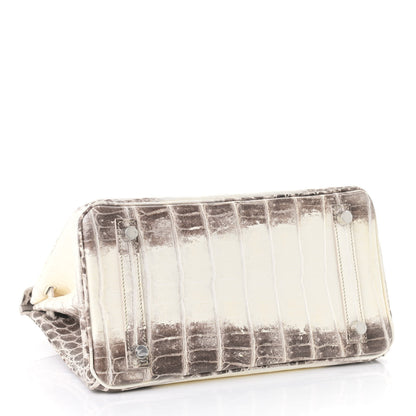 Hermes Matte Niloticus Crocodile Himalaya Birkin 25 Blanc 4 of 31