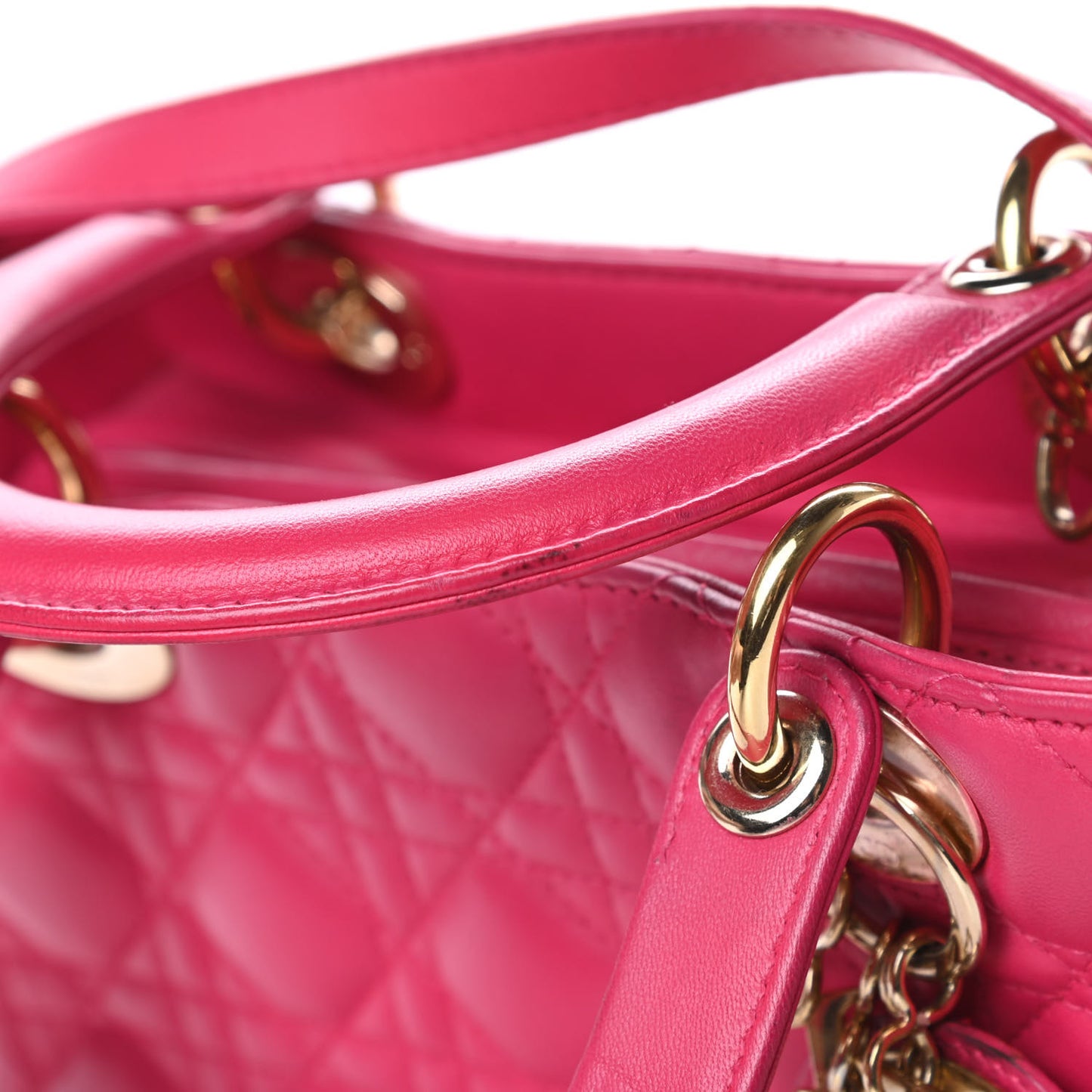 Lambskin Cannage Medium Lady Dior Pink