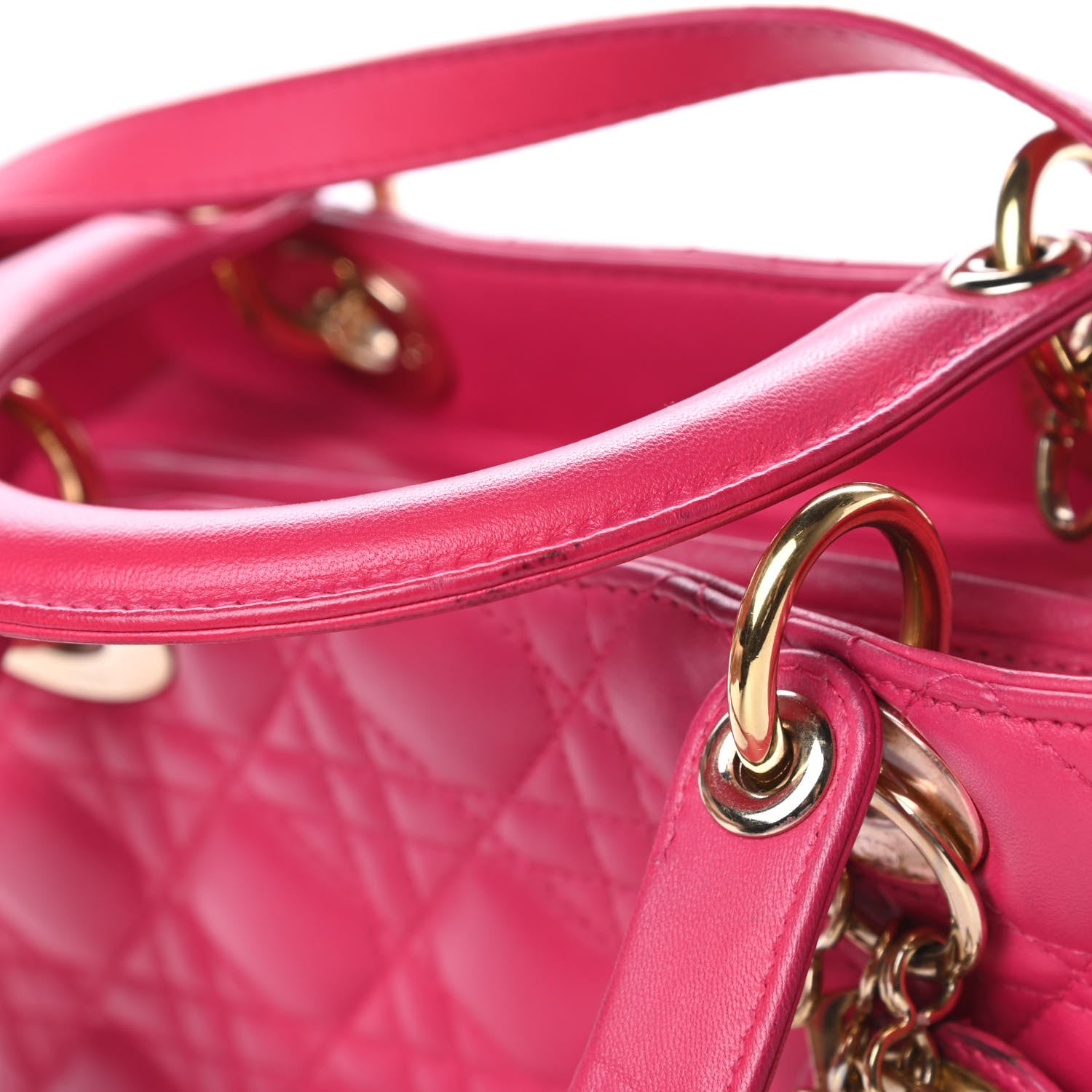 Christian Dior Lambskin Cannage Medium Lady Dior Pink 14 of 15