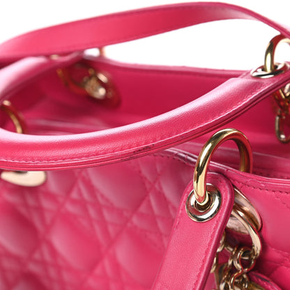Christian Dior Lambskin Cannage Medium Lady Dior Pink 14 of 15