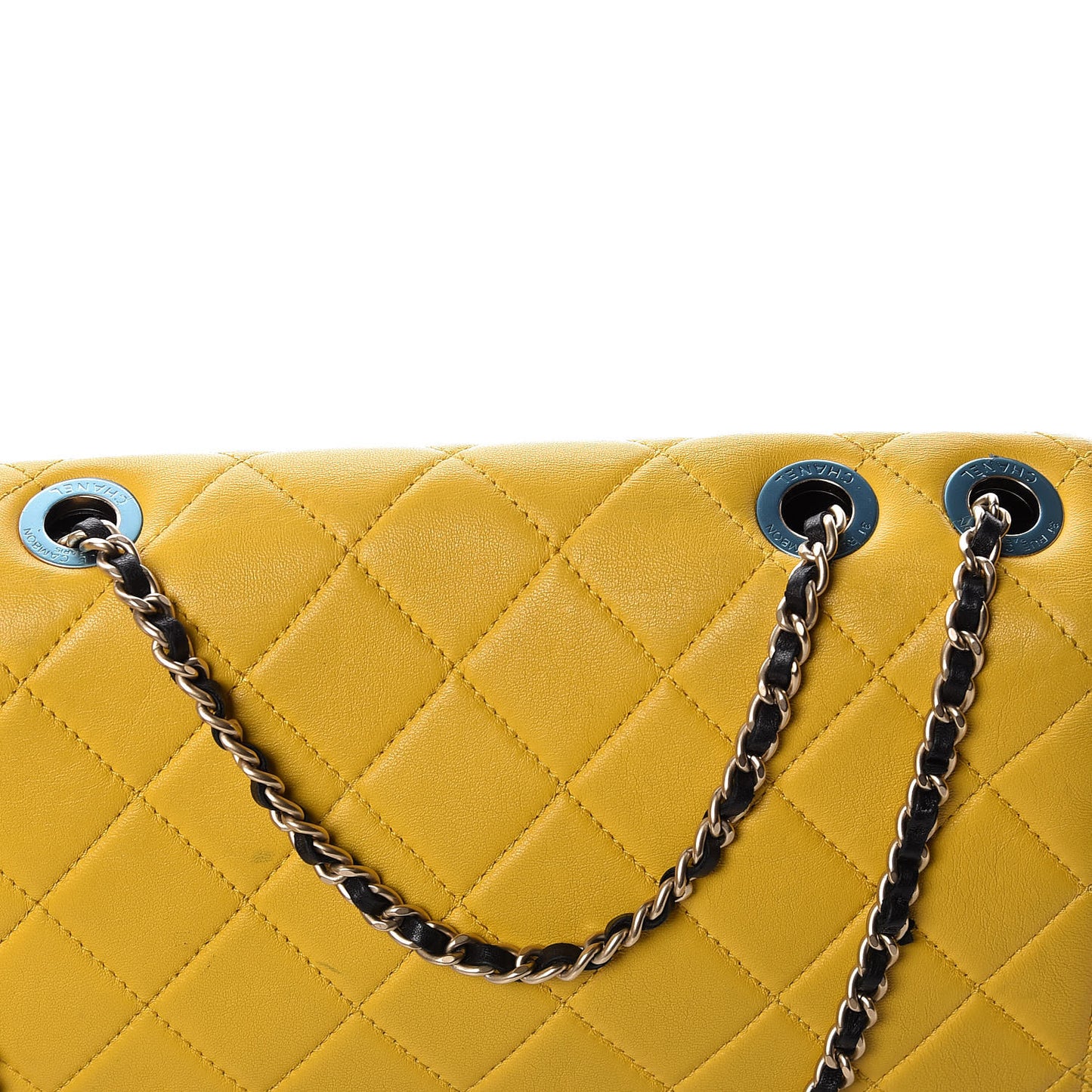 Lambskin Quilted Medium Graphic Flap Multicolor