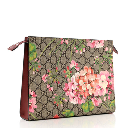 Gucci GG Supreme Monogram Blooms Large Cosmetic Case Beige Multicolor Dry Rose 3 of 9