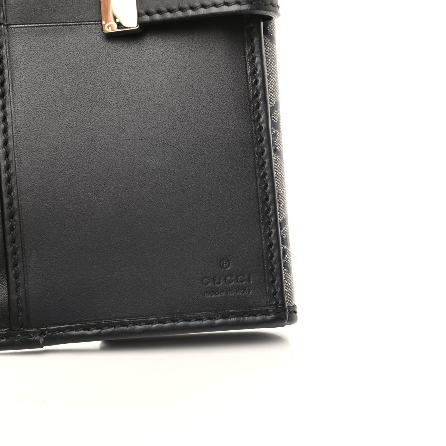 Gucci Crystal Monogram Icon Bar Continental Flap Wallet Dark Blue 7 of 9