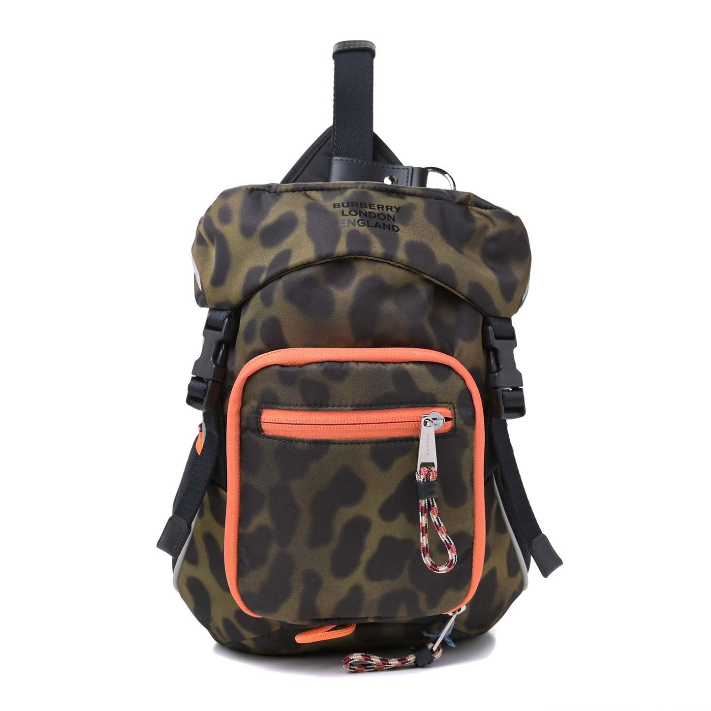 Nylon Leopard Print Leo Sling Bag Light Green Orange