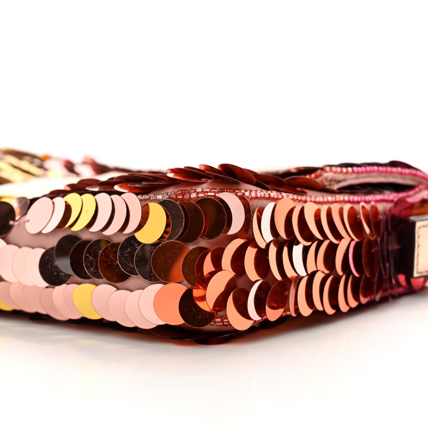 Fendi Sequin Paillettes Vitello Laminato Striped Baguette 1997 Multicolor 8 of 9