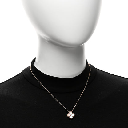 Van Cleef & Arpels 18K Rose Gold Diamond Pink Mother of Pearl Vintage Alhambra Pendant Necklace 2 of 6