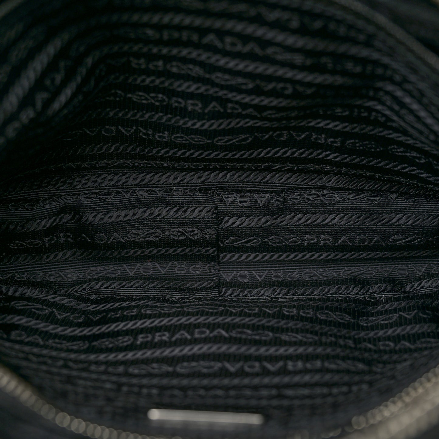 Nylon Tessuto Impuntu Quilted Bandoliera Crossbody Bag Black