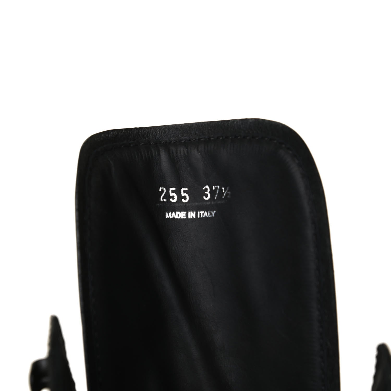 Prada Spazzolato Rois Nylon Metal Triangle Logo Monolith Pouch Pocket 55mm Boots 37.5 Black 10 of 15