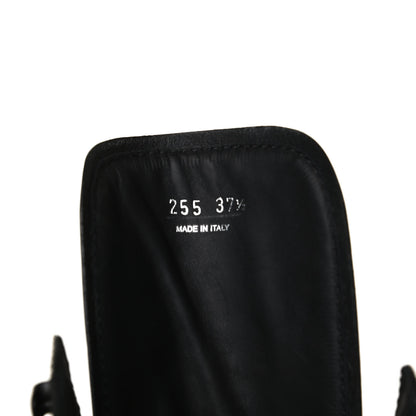 Prada Spazzolato Rois Nylon Metal Triangle Logo Monolith Pouch Pocket 55mm Boots 37.5 Black 10 of 15