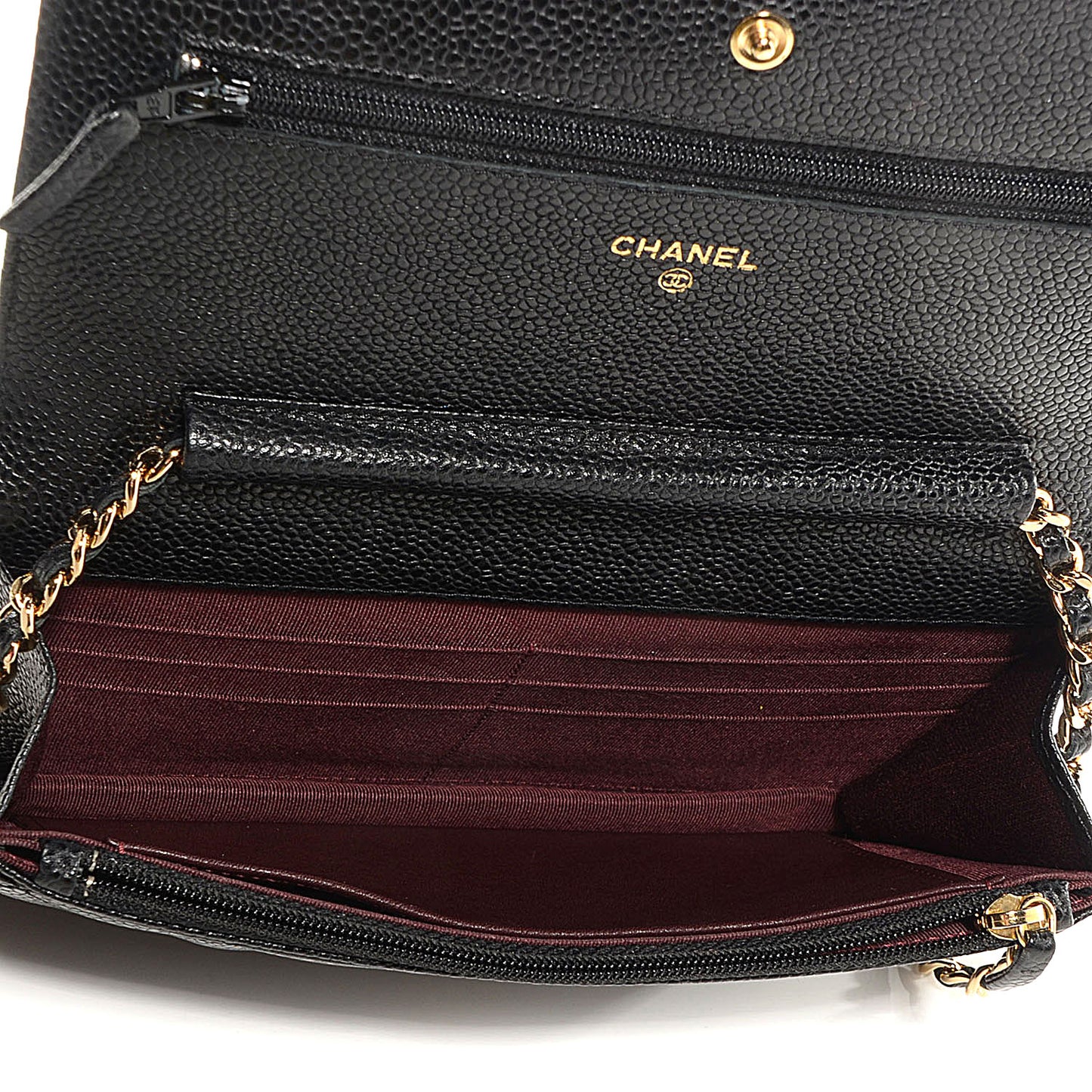 Caviar Quilted Wallet On Chain WOC Black