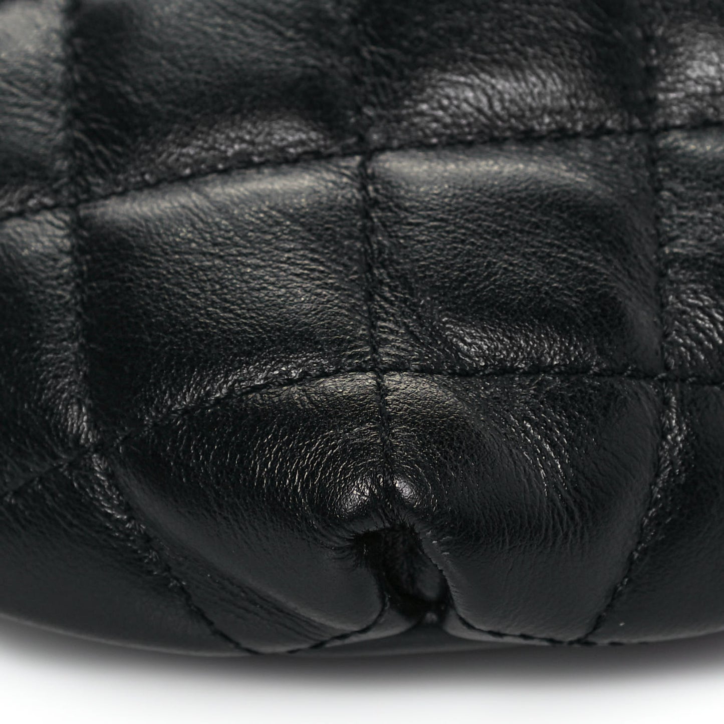 Calfskin Quilted Waist Belt Bag Black