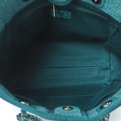 Chanel Lurex Boucle Small Deauville Tote Turquoise 5 of 9