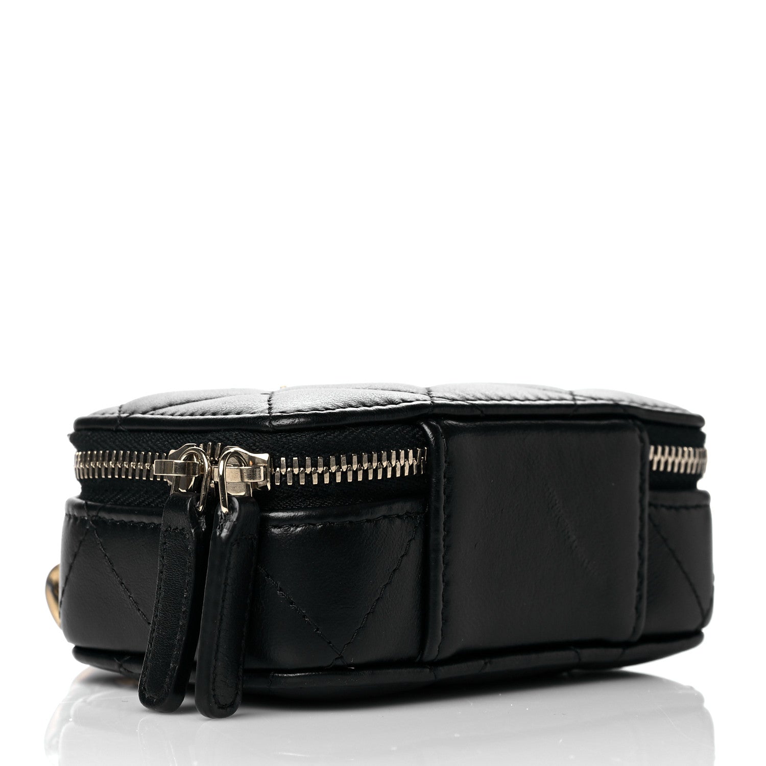 Chanel Lambskin Quilted Mini Lacquered Chain Clutch Black 4 of 10