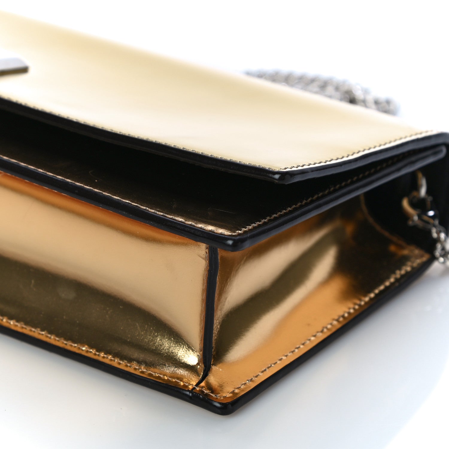 Jimmy Choo Patent Lilia Clutch Bag Gold 8 of 21