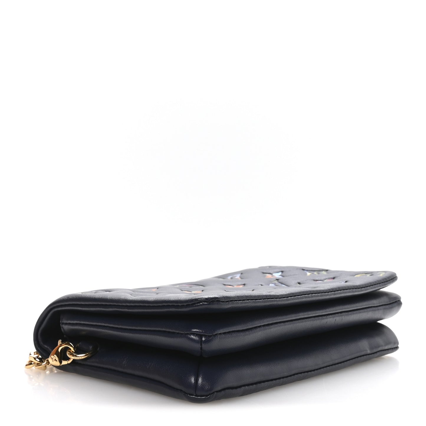 Lambskin Embossed Monogram LV Garden Pochette Coussin Navy