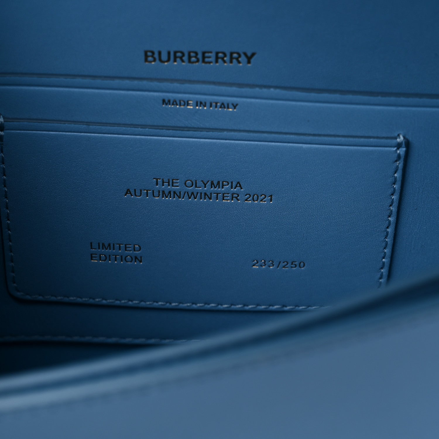 Burberry Calfskin Small Olympia Shoulder Bag Blue 8 of 14