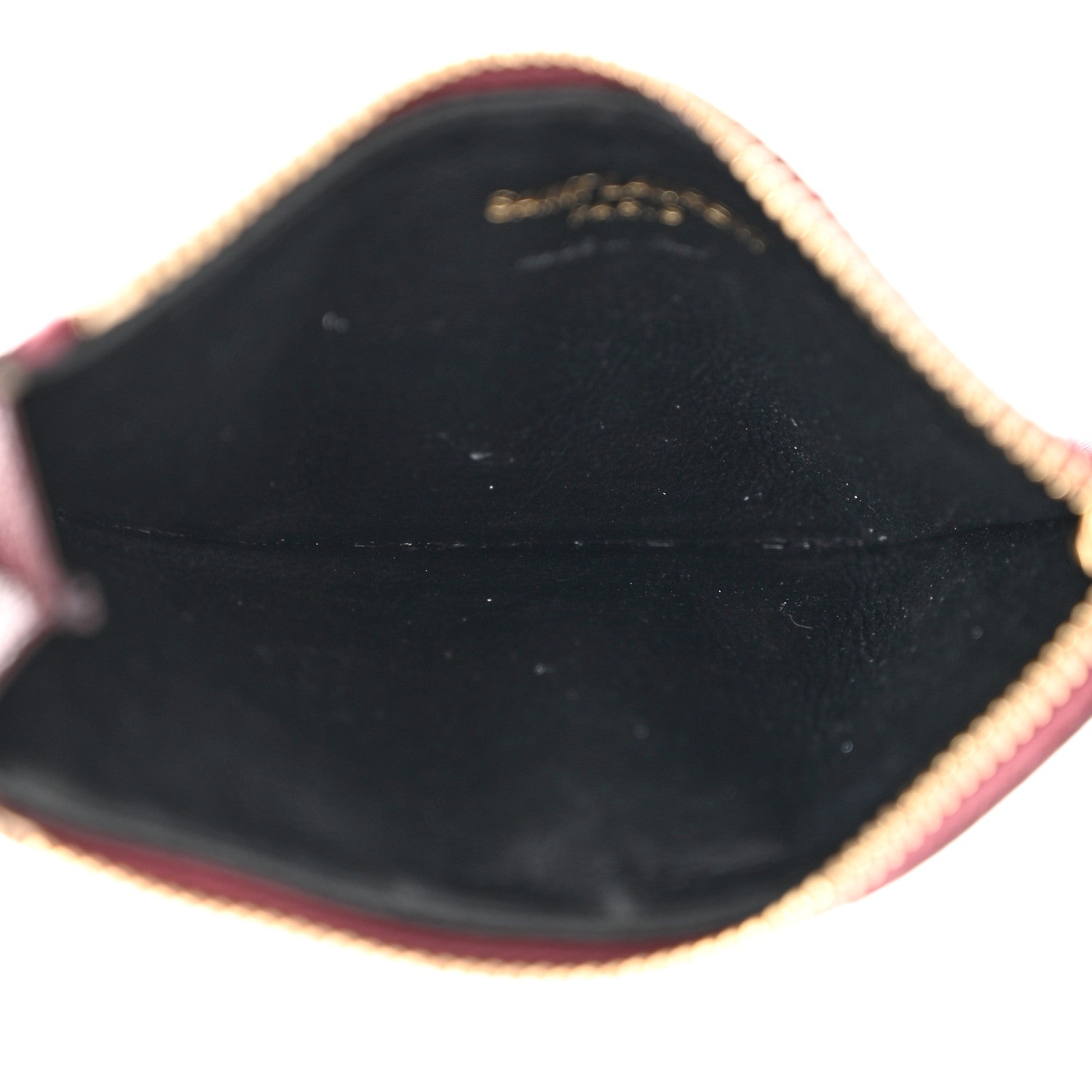 Saint Laurent Grain De Poudre Matelasse Chevron Monogram Fragments Zippered Card Case Rouge Legion 5 of 12