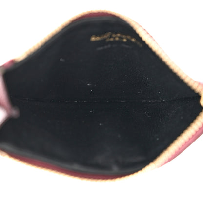 Saint Laurent Grain De Poudre Matelasse Chevron Monogram Fragments Zippered Card Case Rouge Legion 5 of 12
