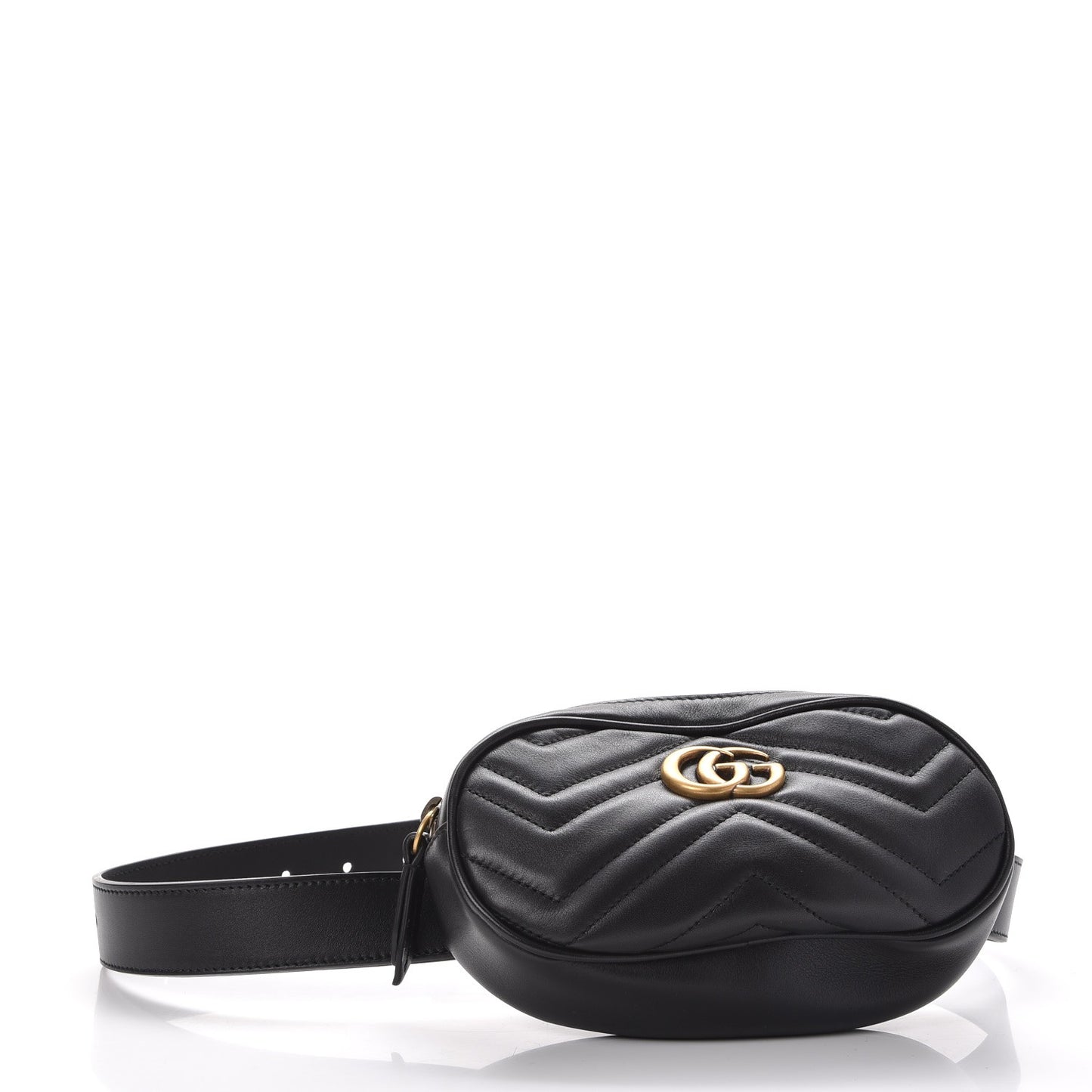 Calfskin Matelasse GG Marmont Belt Bag 75 30 Black