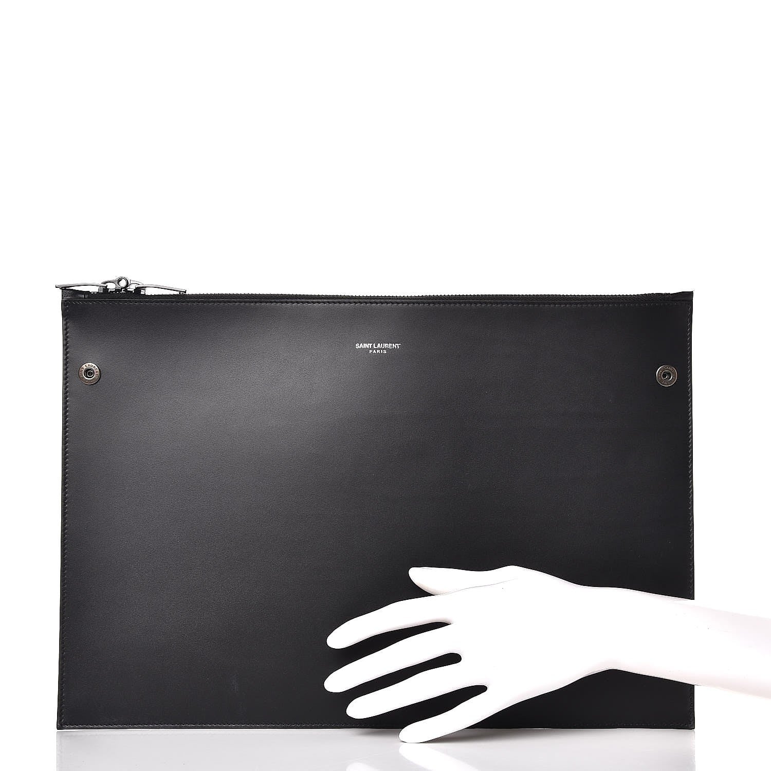 Saint Laurent Coated Canvas Zip Pouch Black 2 of 7