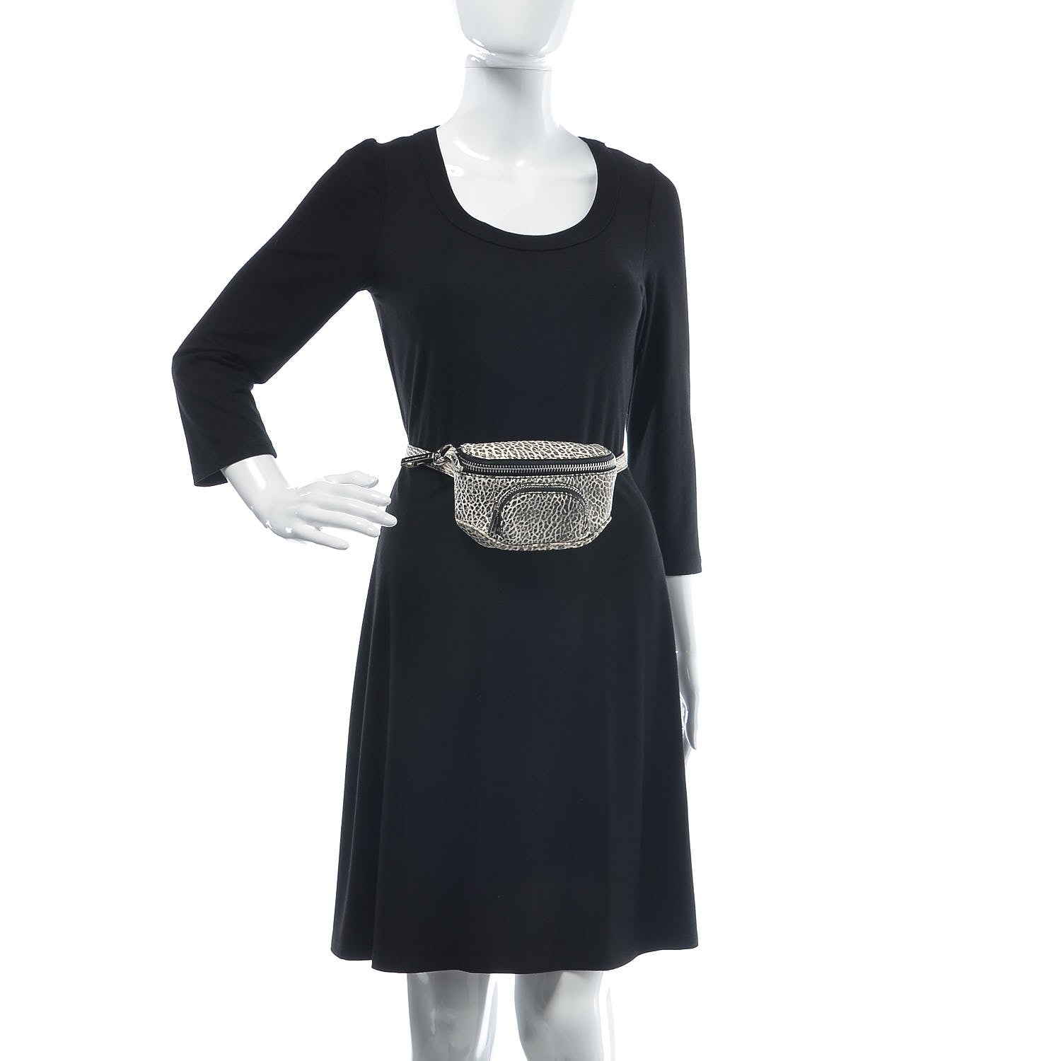Alexander Wang Pebbled Lambskin Dumbo Fanny Pack Black White 2 of 7