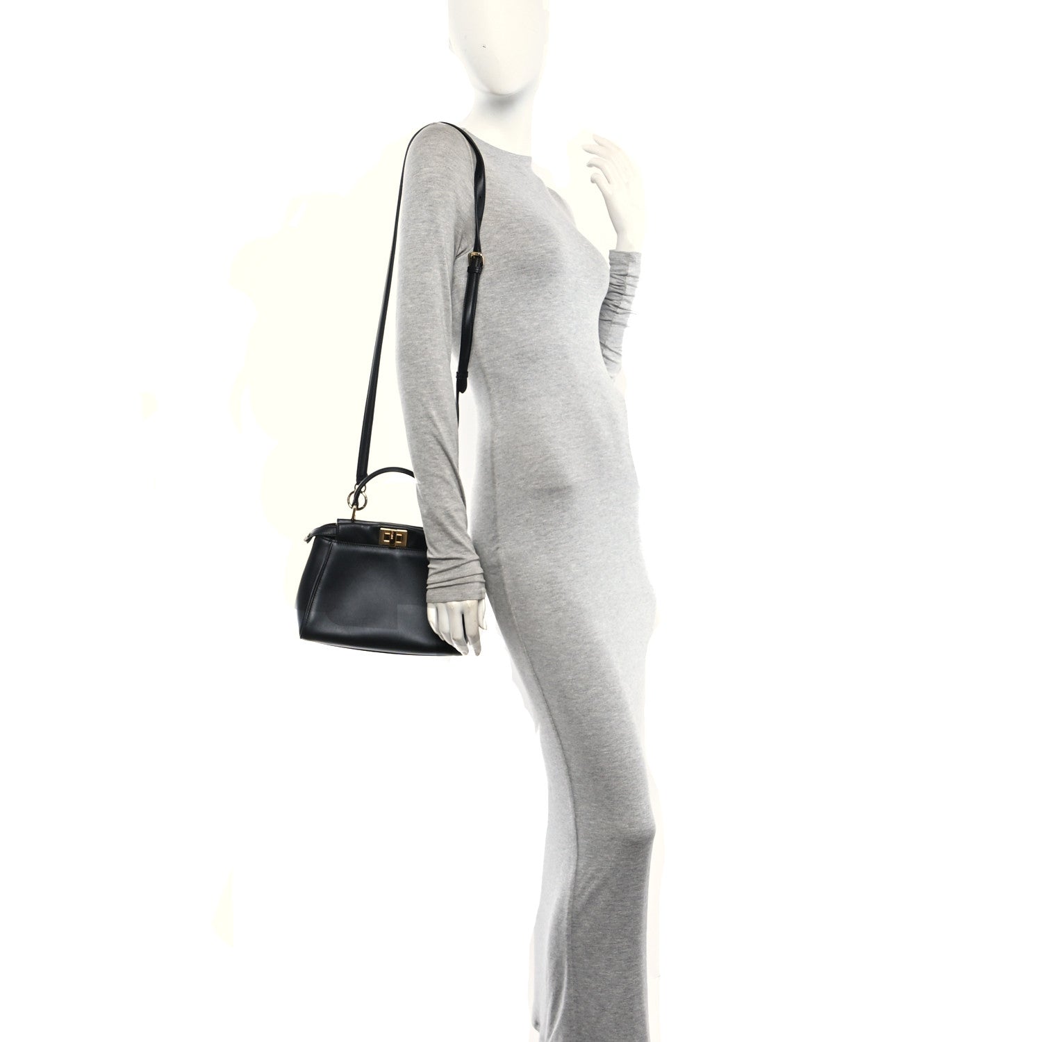 Fendi Nappa Mini Peekaboo Iconic Satchel Black 2 of 11