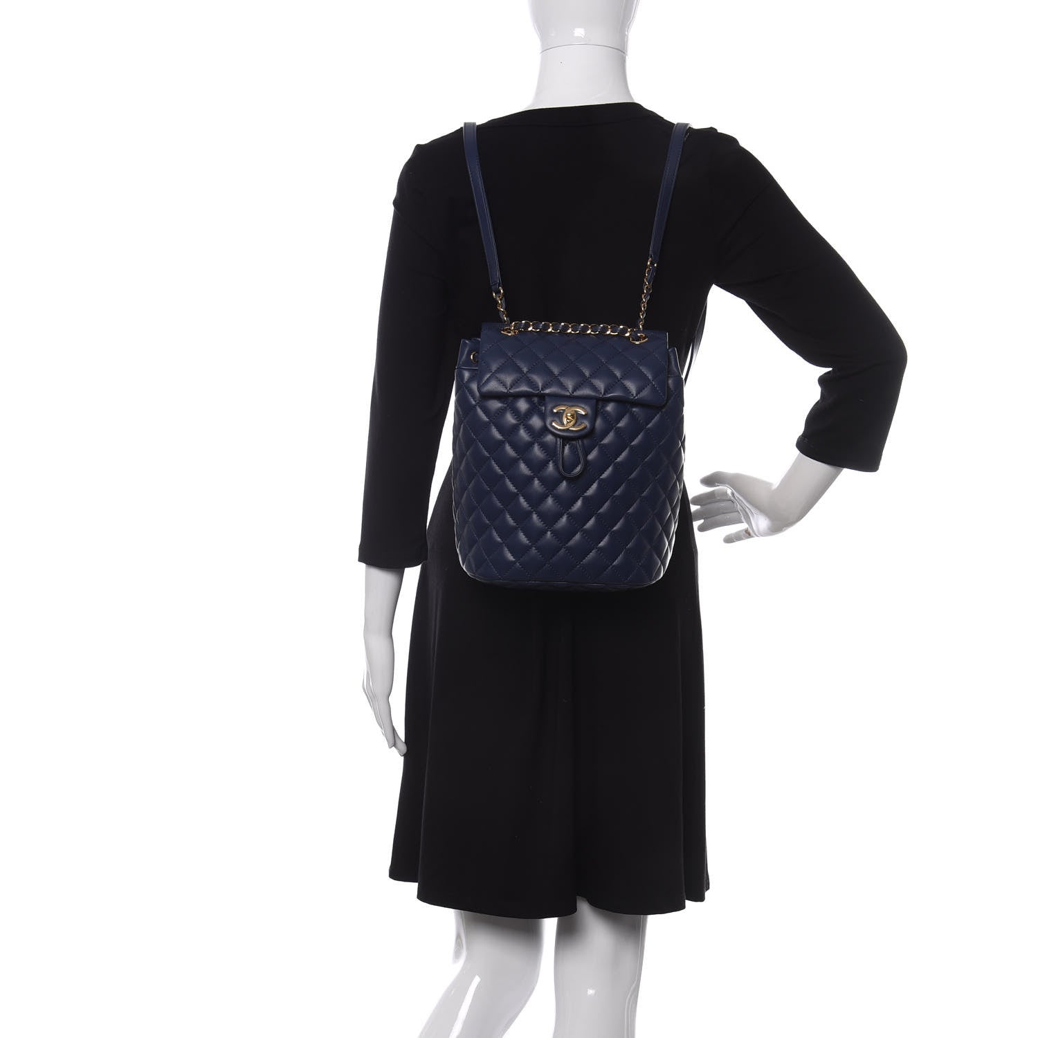 Chanel Calfskin Quilted Small Urban Spirit Backpack Navy 2 of 10