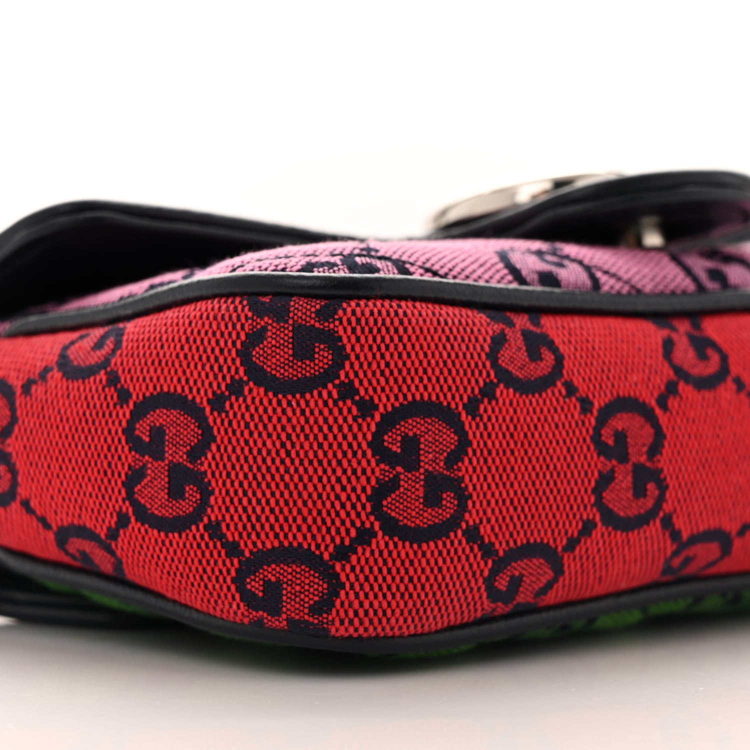 Gucci Monogram Multicolor Matelasse Diagonal Super Mini GG Marmont Shoulder Bag Light Blue Pink Blue Green Red 9 of 11