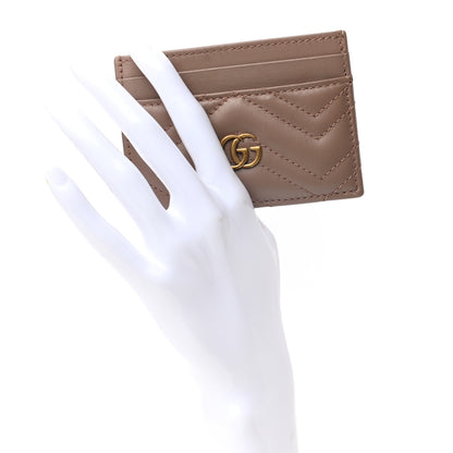 Gucci Calfskin Matelasse GG Marmont Card Holder Porcelain Rose 2 of 6