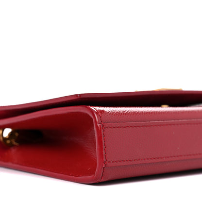 Saint Laurent Grain De Poudre Small Monogram Kate Satchel Red 8 of 12