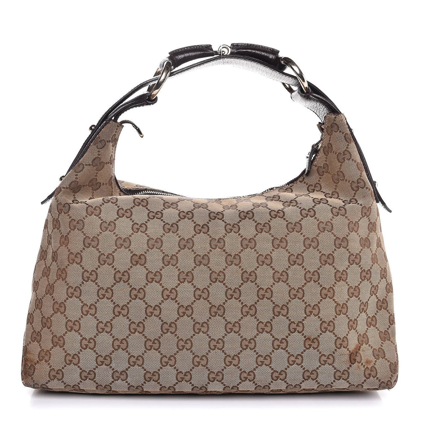 Monogram Medium Horsebit Chain Hobo Dark Brown
