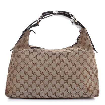 Gucci Monogram Medium Horsebit Chain Hobo Dark Brown 1 of 14