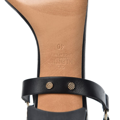 Valentino Garavani Calfskin Nappa Rockstud Spike 60mm Ankle Strap Sandals 40 Black 7 of 10